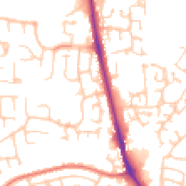 Daytime road noise heatmap for CA3 0AP