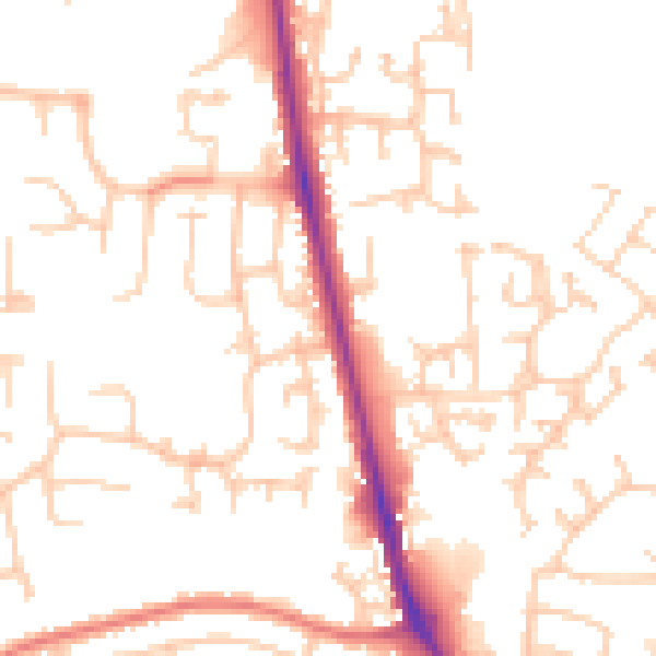 Daytime road noise heatmap for CA3 0AS