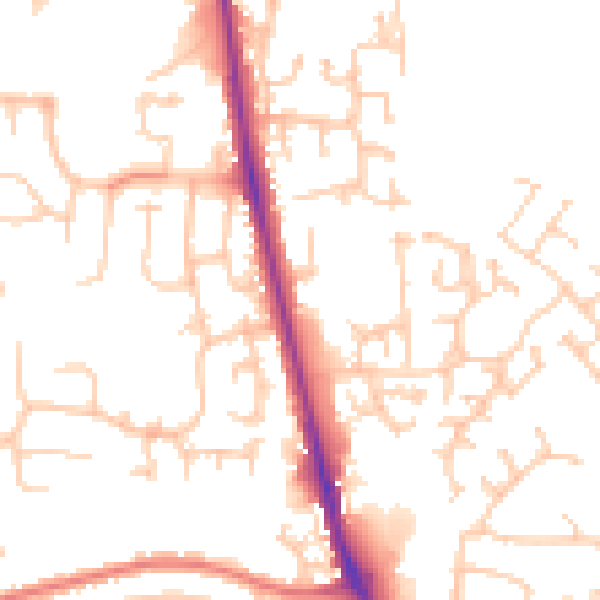 Daytime road noise heatmap for CA3 0AT