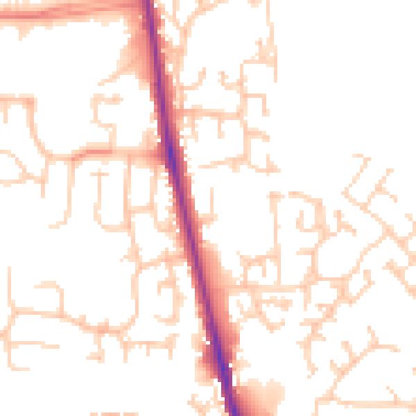 Daytime road noise heatmap for CA3 0AU