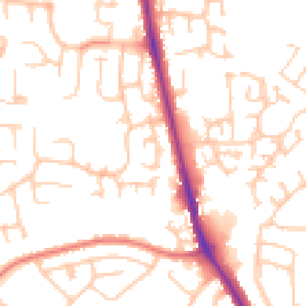 Daytime road noise heatmap for CA3 0AW