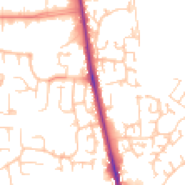 Daytime road noise heatmap for CA3 0AX