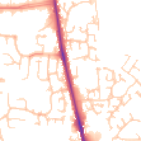 Daytime road noise heatmap for CA3 0AY