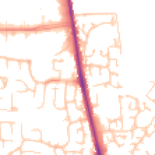 Daytime road noise heatmap for CA3 0BA