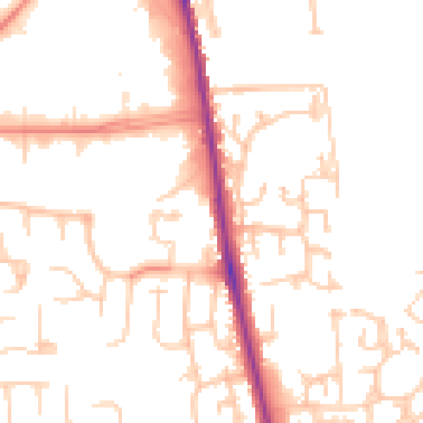 Daytime road noise heatmap for CA3 0BB