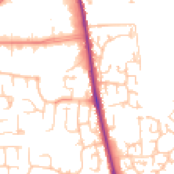 Daytime road noise heatmap for CA3 0BD