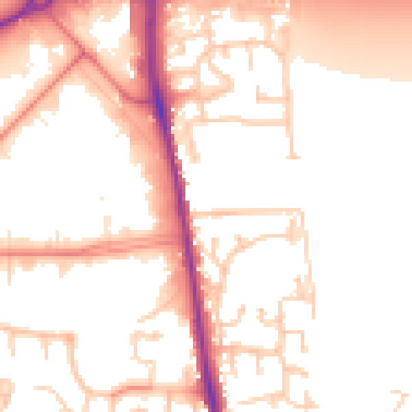 Daytime road noise heatmap for CA3 0BP