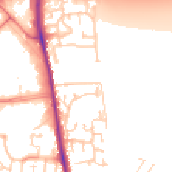 Daytime road noise heatmap for CA3 0BY