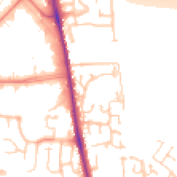 Daytime road noise heatmap for CA3 0DB