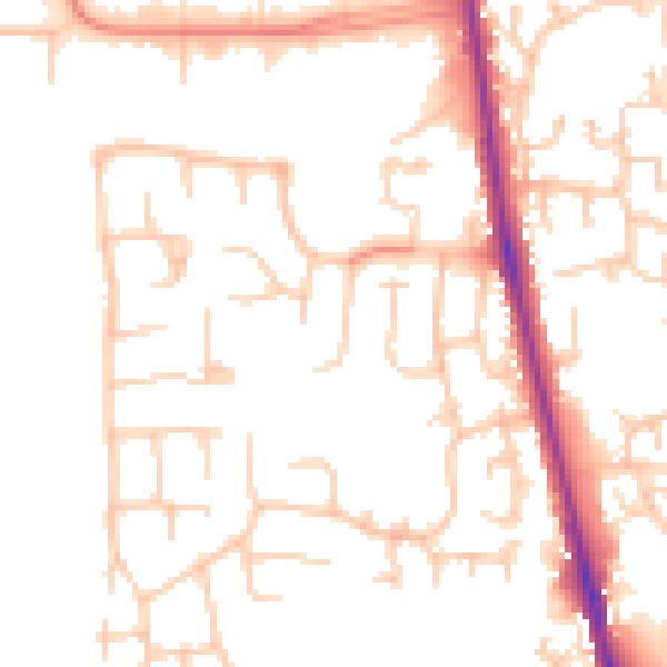 Daytime road noise heatmap for CA3 0DD