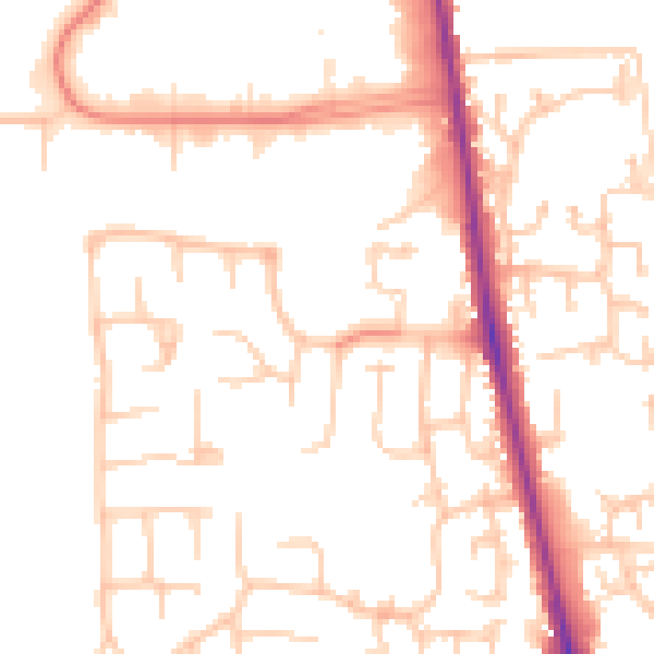 Daytime road noise heatmap for CA3 0DF