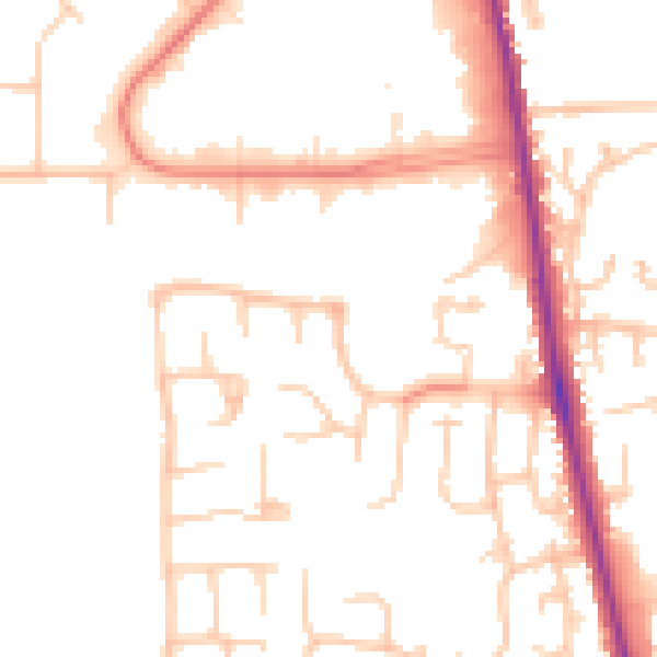 Daytime road noise heatmap for CA3 0DG