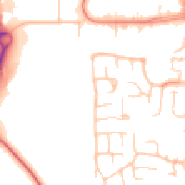 Daytime road noise heatmap for CA3 0DJ