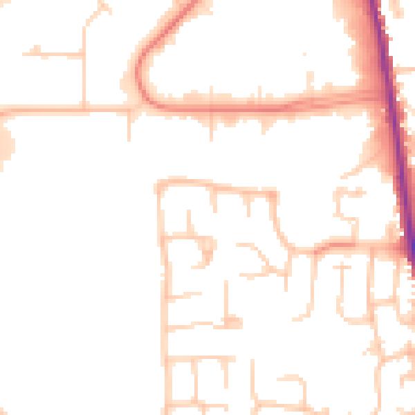 Daytime road noise heatmap for CA3 0DL
