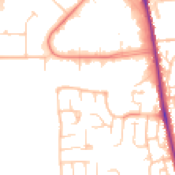 Daytime road noise heatmap for CA3 0DQ