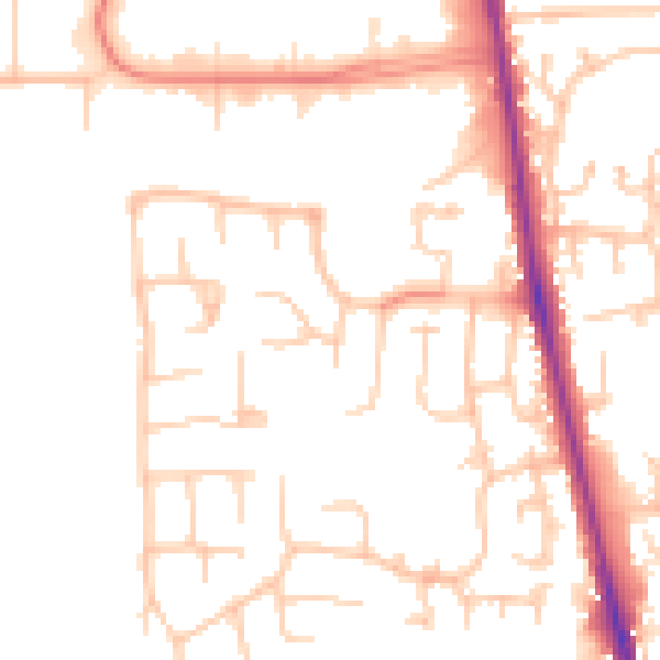 Daytime road noise heatmap for CA3 0DR