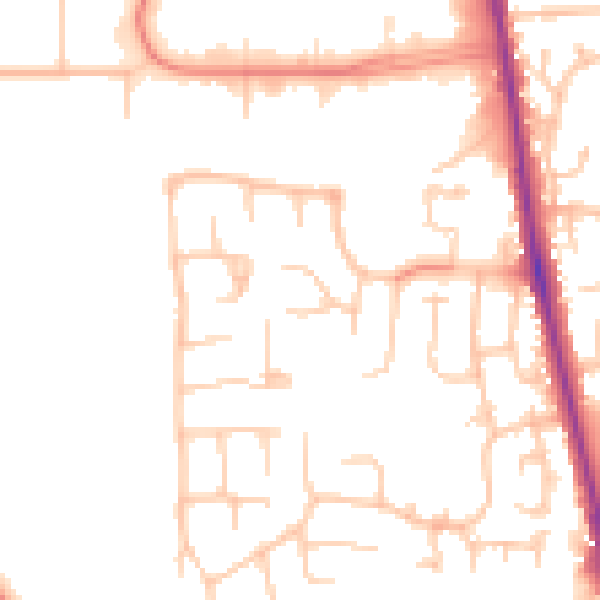Daytime road noise heatmap for CA3 0DT