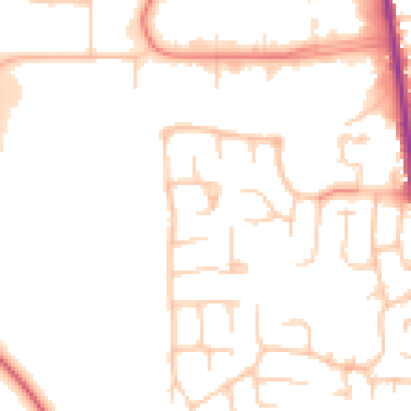 Daytime road noise heatmap for CA3 0DY