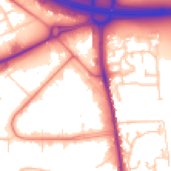 Daytime road noise heatmap for CA3 0ET