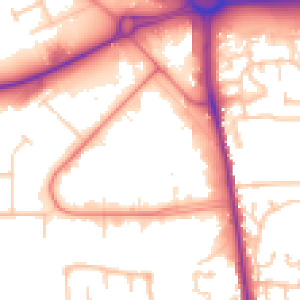 Daytime road noise heatmap for CA3 0EU