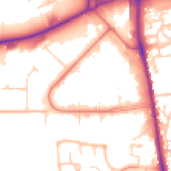 Daytime road noise heatmap for CA3 0EX