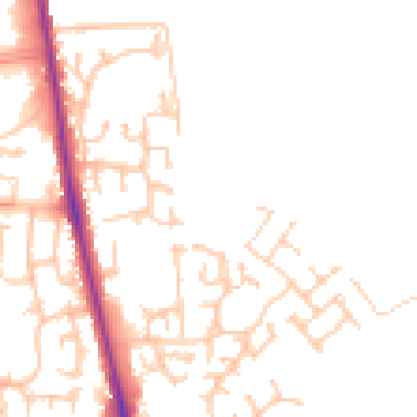 Daytime road noise heatmap for CA3 0FJ