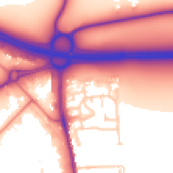 Daytime road noise heatmap for CA3 0FR