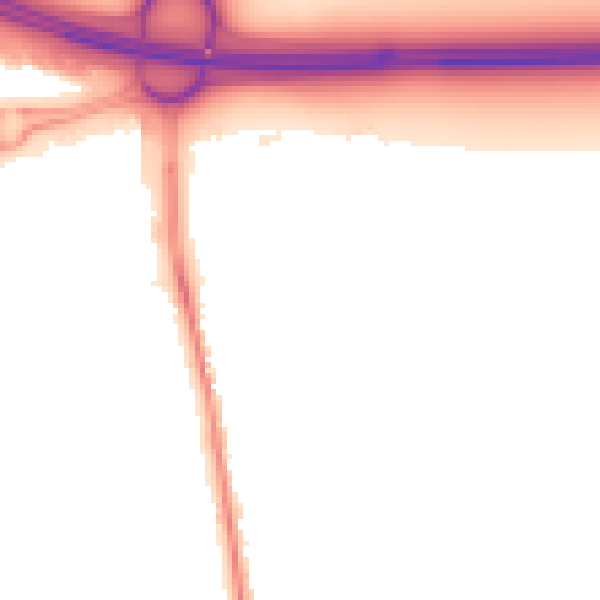 Night-time road noise heatmap for CA3 0FT