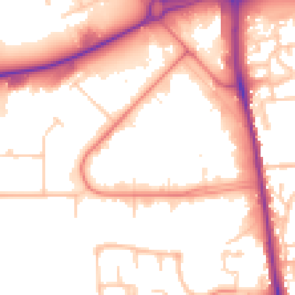 Daytime road noise heatmap for CA3 0HA