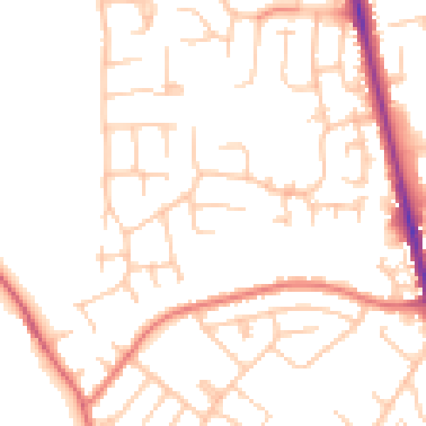 Daytime road noise heatmap for CA3 0HL