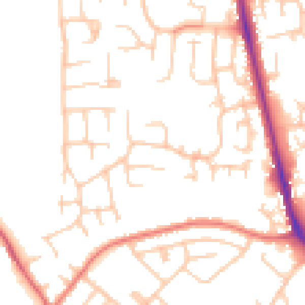 Daytime road noise heatmap for CA3 0HN