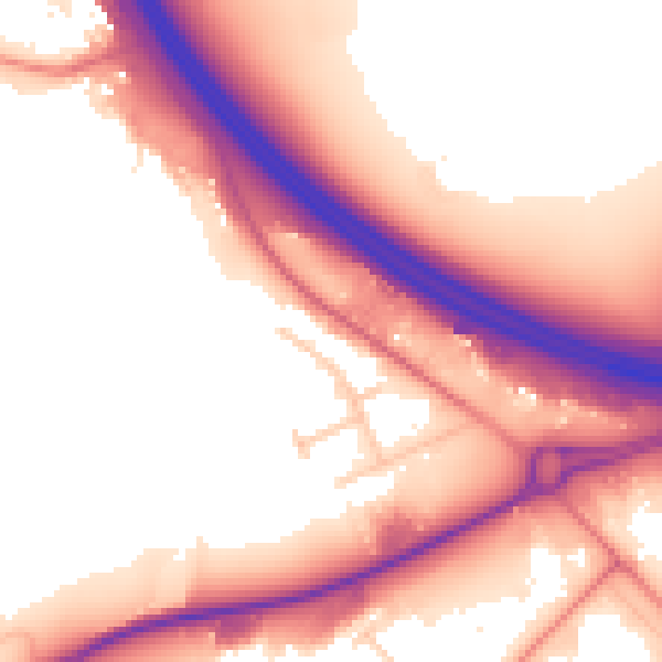 Daytime road noise heatmap for CA3 0JG