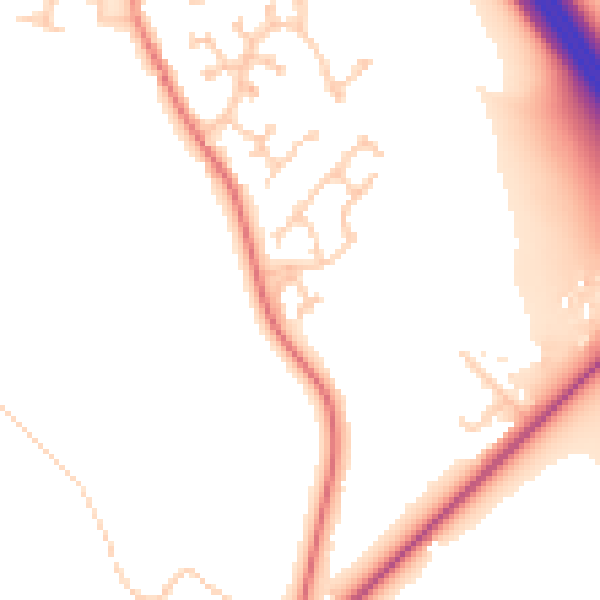 Daytime road noise heatmap for CA3 0LQ