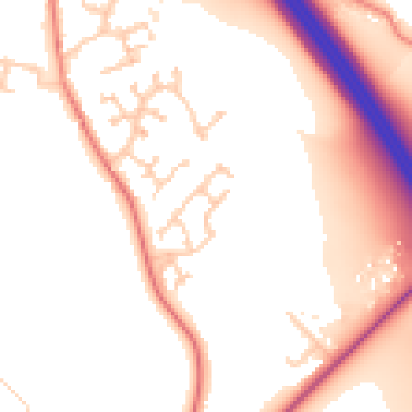 Daytime road noise heatmap for CA3 0LX