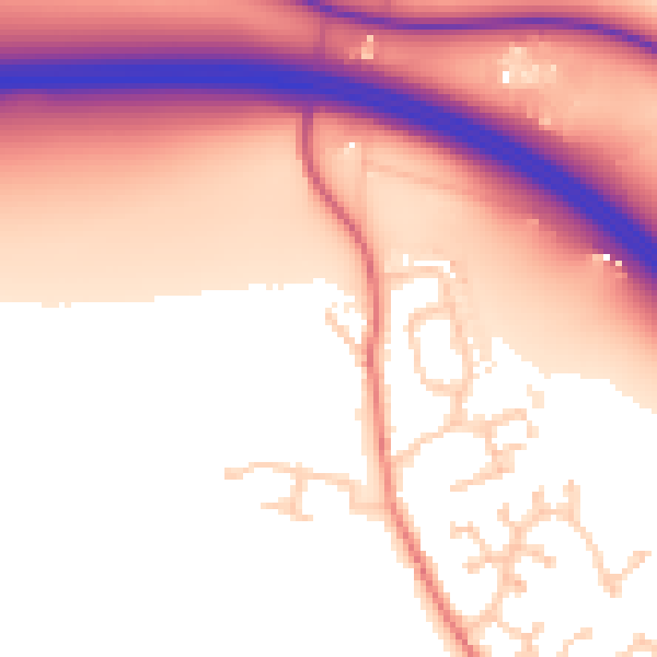 Daytime road noise heatmap for CA3 0NH