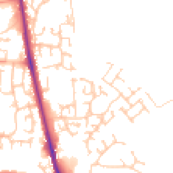 Daytime road noise heatmap for CA3 0PD