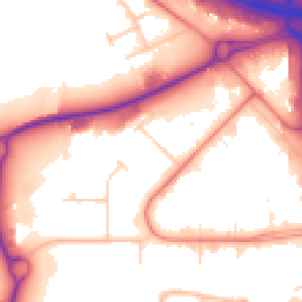 Daytime road noise heatmap for CA3 0PJ