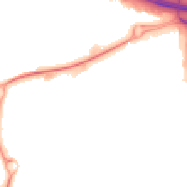 Night-time road noise heatmap for CA3 0PJ