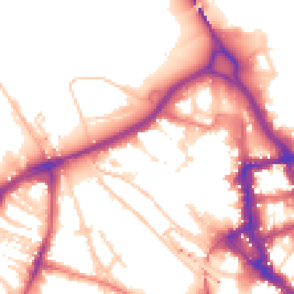 Daytime road noise heatmap for CA3 8AP