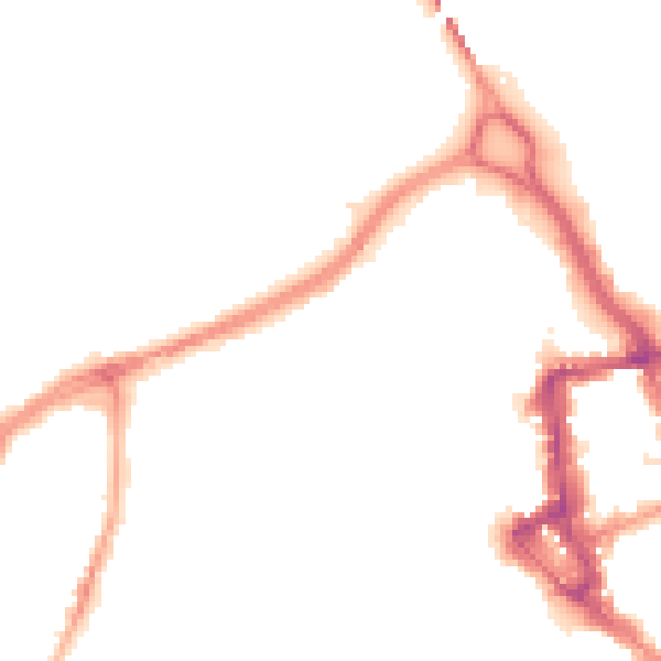 Night-time road noise heatmap for CA3 8AP