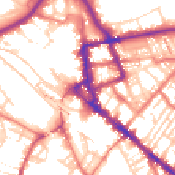 Daytime road noise heatmap for CA3 8ES