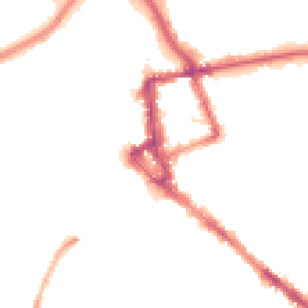 Night-time road noise heatmap for CA3 8ES