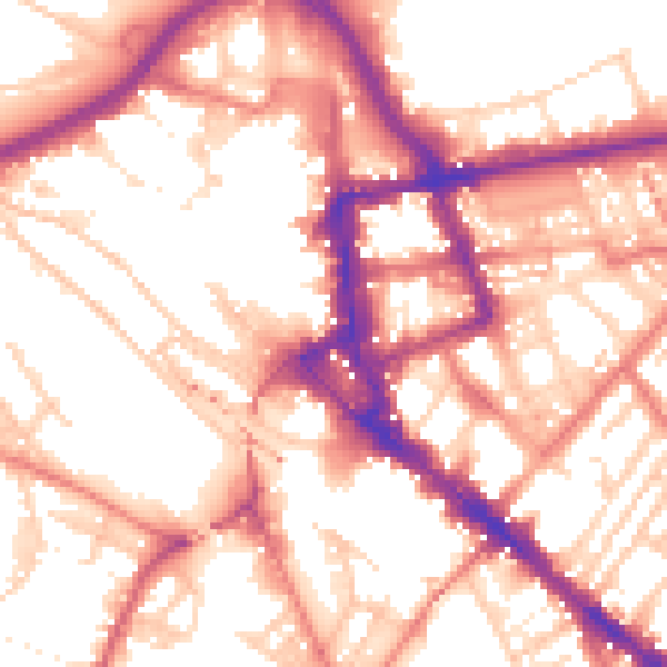 Daytime road noise heatmap for CA3 8LF