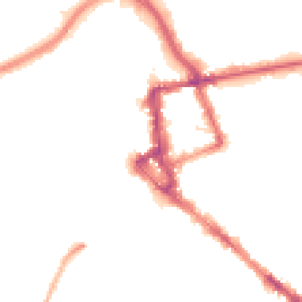 Night-time road noise heatmap for CA3 8LF