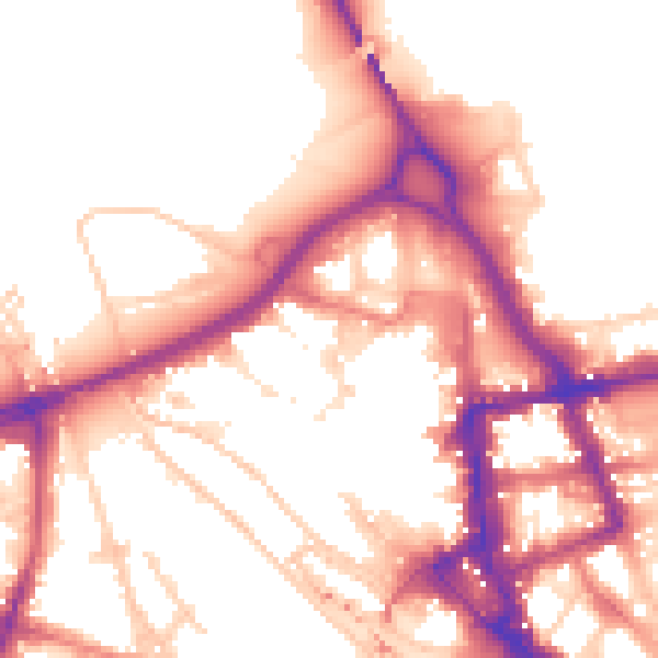 Daytime road noise heatmap for CA3 8QJ