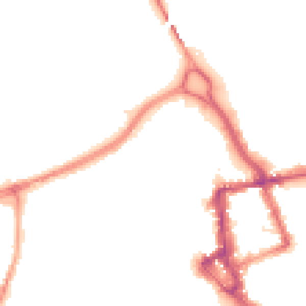 Night-time road noise heatmap for CA3 8QJ