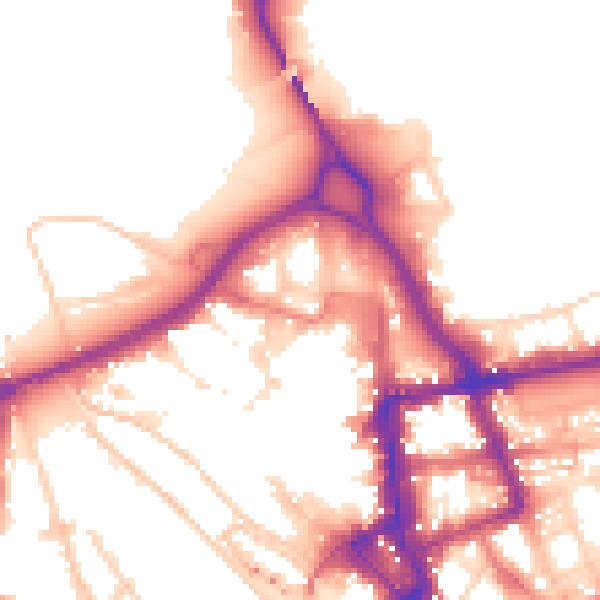 Daytime road noise heatmap for CA3 8QW