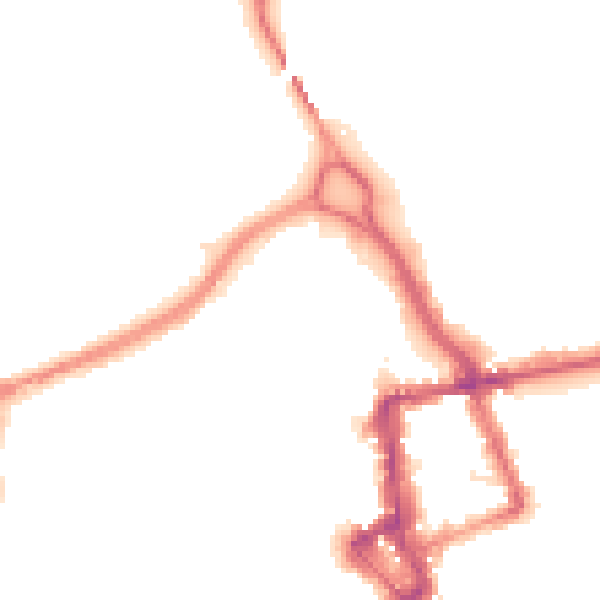 Night-time road noise heatmap for CA3 8QW