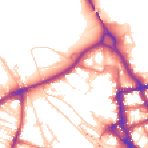 Daytime road noise heatmap for CA3 8RN