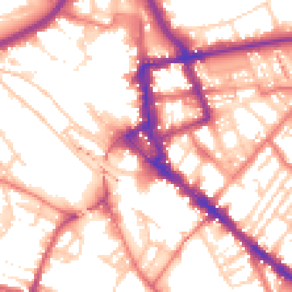Daytime road noise heatmap for CA3 8SW
